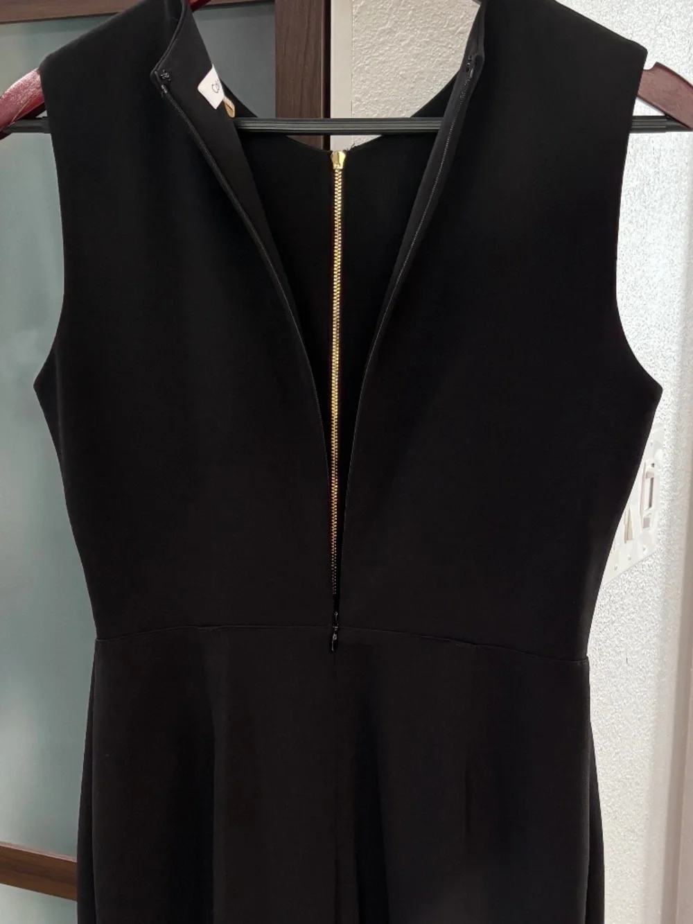 Calvin Klein Zip Front Sleeveless Sheath Dress - Black Size 6 - Picture 8 of 11